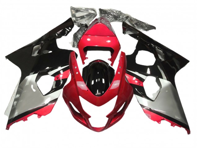 Aftermarket 2004-2005 Red Silver and Black Suzuki GSXR 600-750 Motorcycle Fairings Aftermarket 2004-2005 Red Silver and Black Suzuki GSXR 600-750 Motorcycle Fairings
