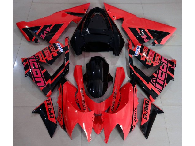 Aftermarket 2004-2005 Red and Black & Kawasaki ZX10R Motorcycle Fairings Aftermarket 2004-2005 Red and Black & Kawasaki ZX10R Motorcycle Fairings