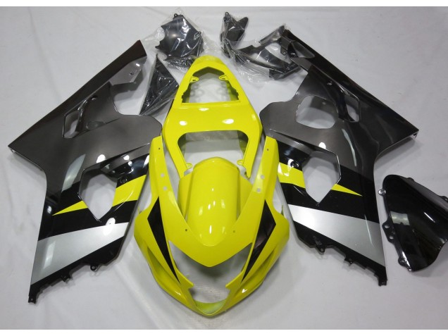 Aftermarket 2004-2005 Yellow and Grey Suzuki GSXR 600-750 Motorcycle Fairings Aftermarket 2004-2005 Yellow and Grey Suzuki GSXR 600-750 Motorcycle Fairings