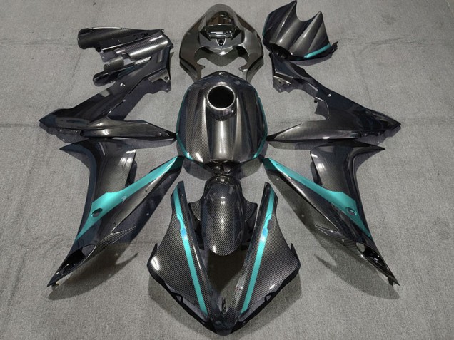 Aftermarket 2004-2006 Carbon Style w Light Blue Yamaha R1 Motorcycle Fairings Aftermarket 2004-2006 Carbon Style w Light Blue Yamaha R1 Motorcycle Fairings