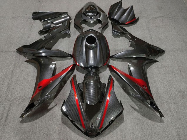 Aftermarket 2004-2006 Carbon Style w Red Yamaha R1 Motorcycle Fairings Aftermarket 2004-2006 Carbon Style w Red Yamaha R1 Motorcycle Fairings