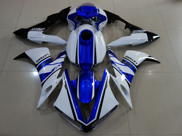 Aftermarket 2004-2006 Gloss White and Blue Yamaha R1 Motorcycle Fairings Aftermarket 2004-2006 Gloss White and Blue Yamaha R1 Motorcycle Fairings