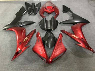 Aftermarket 2004-2006 Maroon Red and Carbon Style Yamaha R1 Fairings