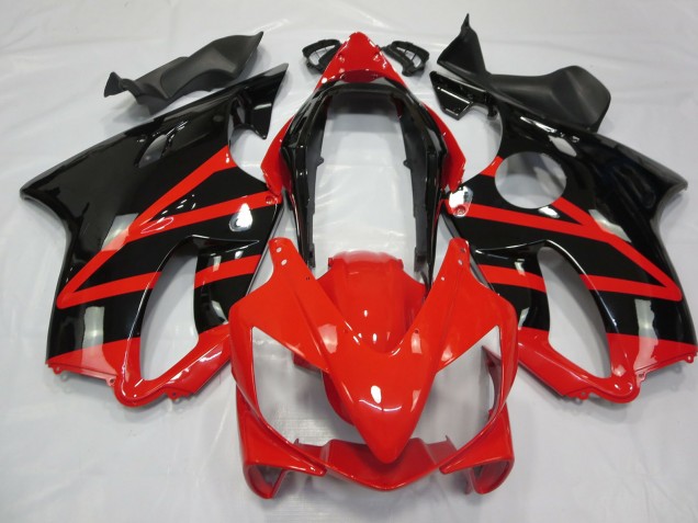 Aftermarket 2004-2007 Gloss Black and Red Honda CBR600 F4i Motorcycle Fairings