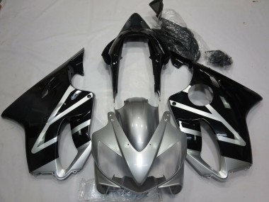 Aftermarket 2004-2007 Silver and Black Honda CBR600 F4i Motorcycle Fairings