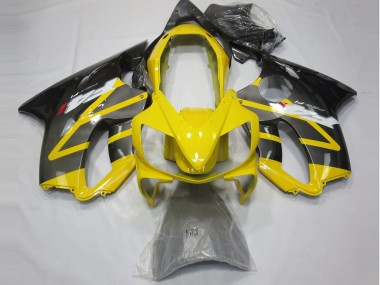 Aftermarket 2004-2007 Yellow and Silver Honda CBR600 F4i Motorcycle Fairings