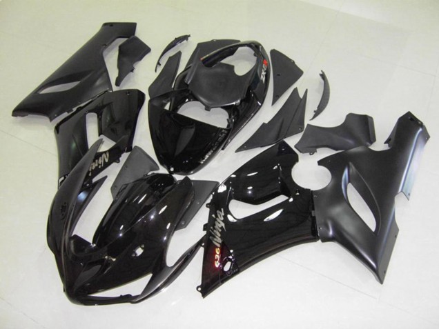 Aftermarket 2005-2006 Black Gloss Kawasaki ZX6R Motorcycle Fairings Aftermarket 2005-2006 Black Gloss Kawasaki ZX6R Motorcycle Fairings