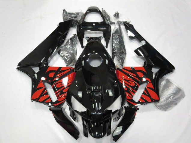 Aftermarket 2005-2006 Black and Tribal Red Honda CBR600RR Motorcycle Fairings Aftermarket 2005-2006 Black and Tribal Red Honda CBR600RR Motorcycle Fairings