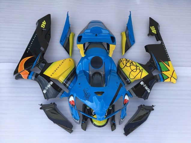 Aftermarket 2005-2006 Blue Shark & Yellow Honda CBR600RR Motorcycle Fairings Aftermarket 2005-2006 Blue Shark & Yellow Honda CBR600RR Motorcycle Fairings