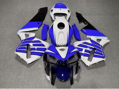 Aftermarket 2005-2006 Dark Blue and White Wings Honda CBR600RR Motorcycle Fairings