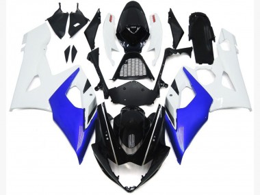Aftermarket 2005-2006 Gloss Blue and White Gloss Lowers Suzuki GSXR 1000 Motorcycle Fairings