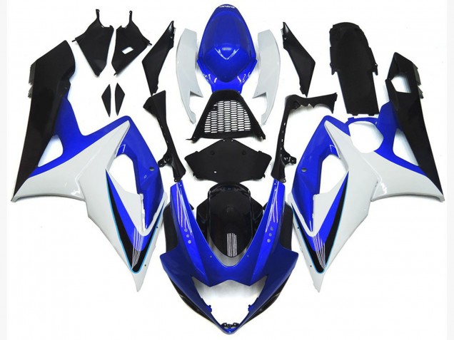 Aftermarket 2005-2006 Gloss Blue and White with red Suzuki GSXR 1000 Motorcycle Fairings Aftermarket 2005-2006 Gloss Blue and White with red Suzuki GSXR 1000 Motorcycle Fairings