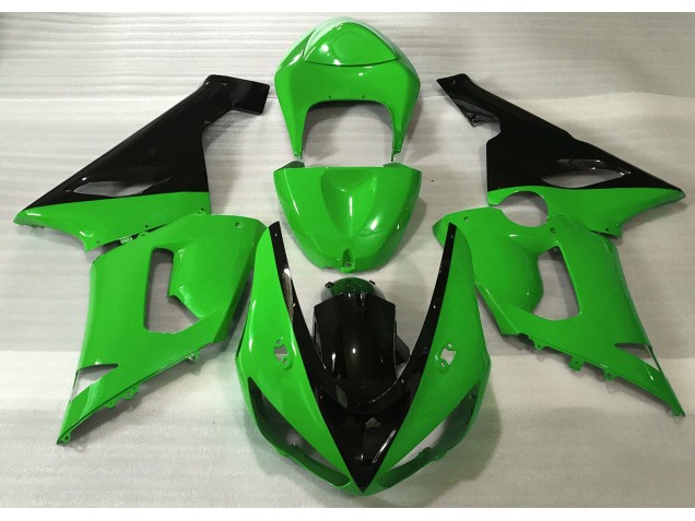 Aftermarket 2005-2006 Gloss Green & Black Kawasaki ZX6R Motorcycle Fairings Aftermarket 2005-2006 Gloss Green & Black Kawasaki ZX6R Motorcycle Fairings