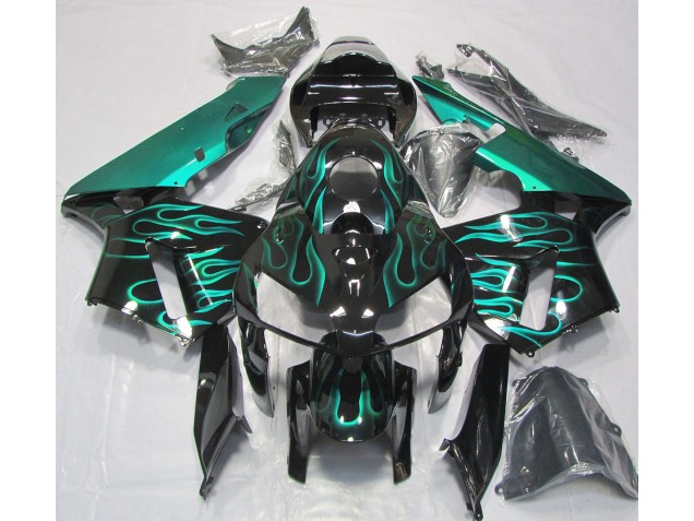 Aftermarket 2005-2006 Gloss Teal Flame Honda CBR600RR Motorcycle Fairings Aftermarket 2005-2006 Gloss Teal Flame Honda CBR600RR Motorcycle Fairings