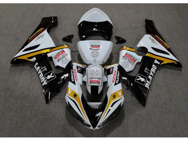 Aftermarket 2005-2006 Gold Playboy Kawasaki ZX6R Motorcycle Fairings Aftermarket 2005-2006 Gold Playboy Kawasaki ZX6R Motorcycle Fairings