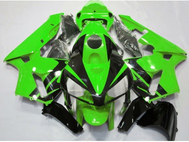 Aftermarket 2005-2006 Green & Gloss Black Design Honda CBR600RR Motorcycle Fairings