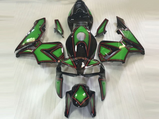 Aftermarket 2005-2006 Green & Red Outline Honda CBR600RR Motorcycle Fairings Aftermarket 2005-2006 Green & Red Outline Honda CBR600RR Motorcycle Fairings
