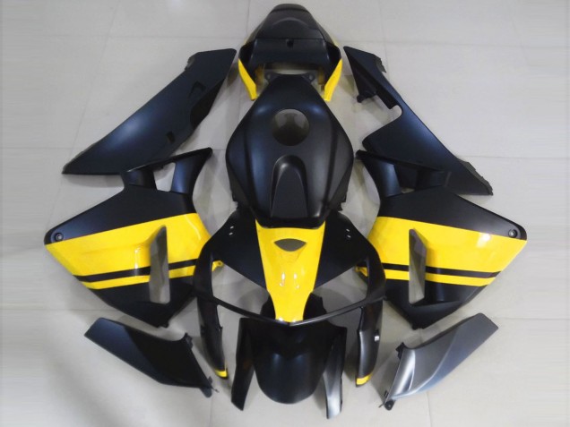 Aftermarket 2005-2006 Matte Black & Gloss Yellow Honda CBR600RR Motorcycle Fairings Aftermarket 2005-2006 Matte Black & Gloss Yellow Honda CBR600RR Motorcycle Fairings