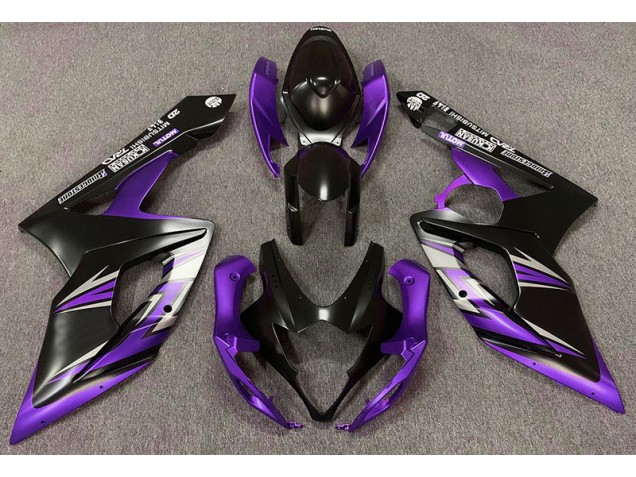 Aftermarket 2005-2006 Matte Black and Purple Suzuki GSXR 1000 Motorcycle Fairings Aftermarket 2005-2006 Matte Black and Purple Suzuki GSXR 1000 Motorcycle Fairings