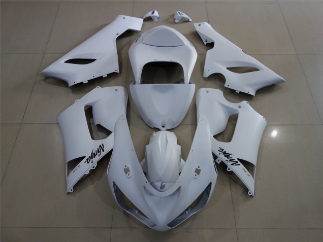 Aftermarket 2005-2006 Matte White Kawasaki ZX6R Motorcycle Fairings Aftermarket 2005-2006 Matte White Kawasaki ZX6R Motorcycle Fairings
