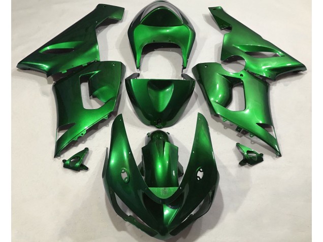 Aftermarket 2005-2006 Metallic Green Kawasaki ZX6R Motorcycle Fairings Aftermarket 2005-2006 Metallic Green Kawasaki ZX6R Motorcycle Fairings