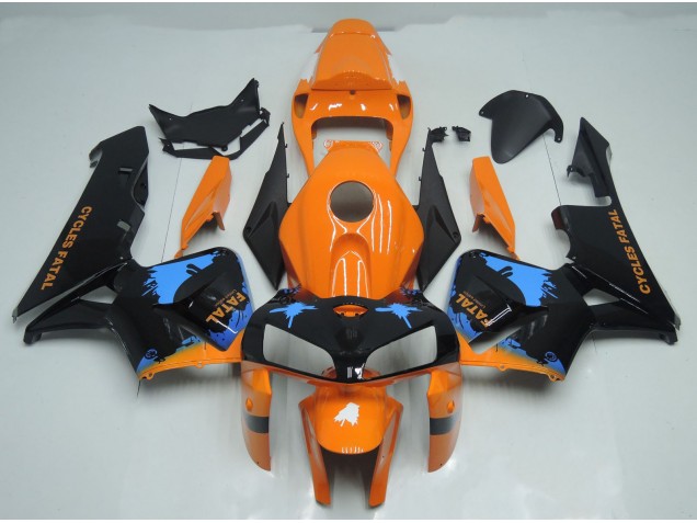 Aftermarket 2005-2006 Orange and Black Splatter Honda CBR600RR Motorcycle Fairings Aftermarket 2005-2006 Orange and Black Splatter Honda CBR600RR Motorcycle Fairings