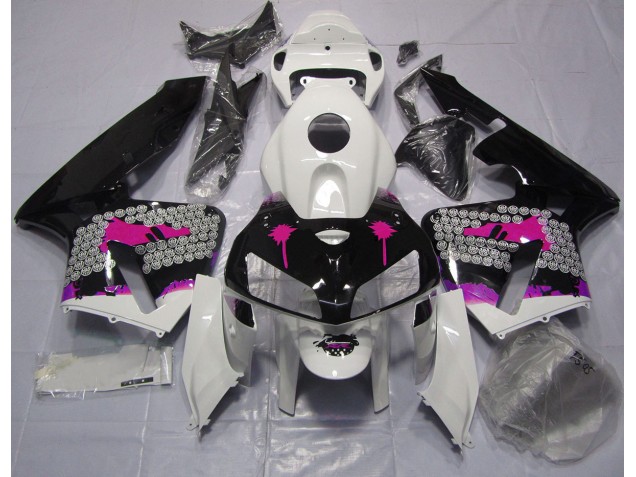 Aftermarket 2005-2006 Pink Splatter on Gloss Black Honda CBR600RR Motorcycle Fairings Aftermarket 2005-2006 Pink Splatter on Gloss Black Honda CBR600RR Motorcycle Fairings