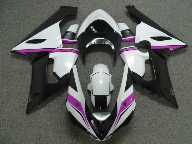 Aftermarket 2005-2006 Pink white and Black Kawasaki ZX6R Motorcycle Fairings Aftermarket 2005-2006 Pink white and Black Kawasaki ZX6R Motorcycle Fairings