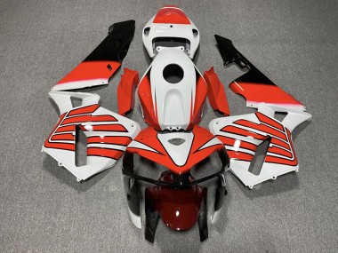 Aftermarket 2005-2006 Red and White Wings Honda CBR600RR Motorcycle Fairings