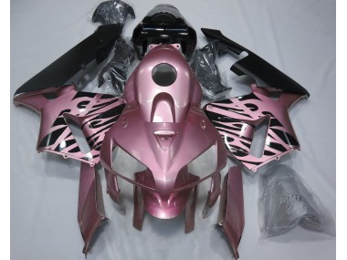 Aftermarket 2005-2006 Rose Pink Flame Honda CBR600RR Motorcycle Fairings