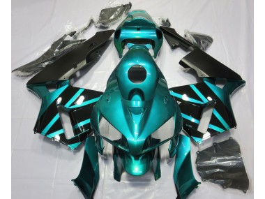 Aftermarket 2005-2006 Teal & Gloss Black Design Honda CBR600RR Motorcycle Fairings