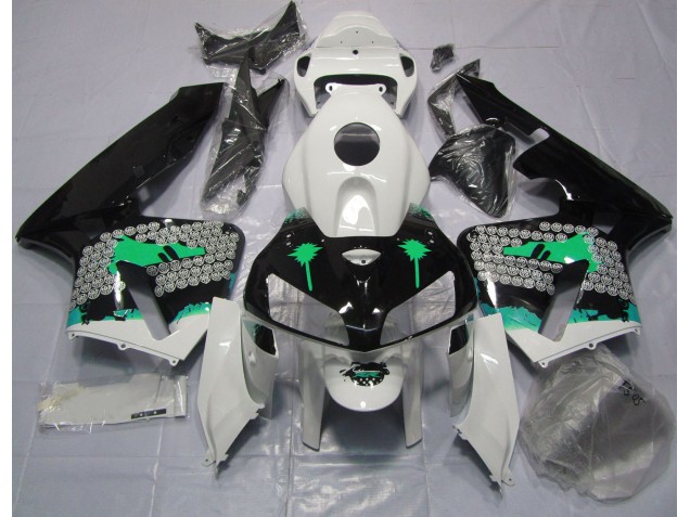 Aftermarket 2005-2006 Turquoise Splatter on Gloss Black Honda CBR600RR Motorcycle Fairings Aftermarket 2005-2006 Turquoise Splatter on Gloss Black Honda CBR600RR Motorcycle Fairings