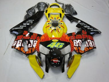 Aftermarket 2005-2006 Yellow Rossi Honda CBR600RR Motorcycle Fairings