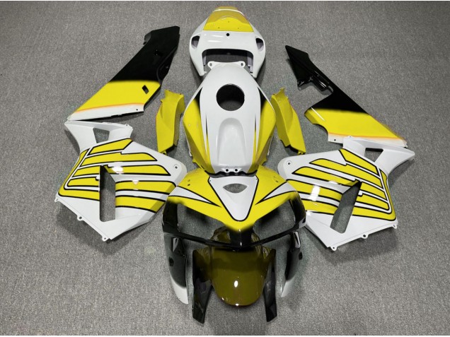 Aftermarket 2005-2006 Yellow and White Wings Honda CBR600RR Motorcycle Fairings Aftermarket 2005-2006 Yellow and White Wings Honda CBR600RR Motorcycle Fairings