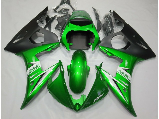 Aftermarket 2003-2005 Gloss Green & White Yamaha R6 Motorcycle Fairings Aftermarket 2003-2005 Gloss Green & White Yamaha R6 Motorcycle Fairings