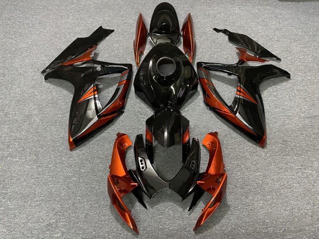 Aftermarket 2006-2007 Black and Burnt Orange Suzuki GSXR 600-750 Motorcycle Fairings Aftermarket 2006-2007 Black and Burnt Orange Suzuki GSXR 600-750 Motorcycle Fairings