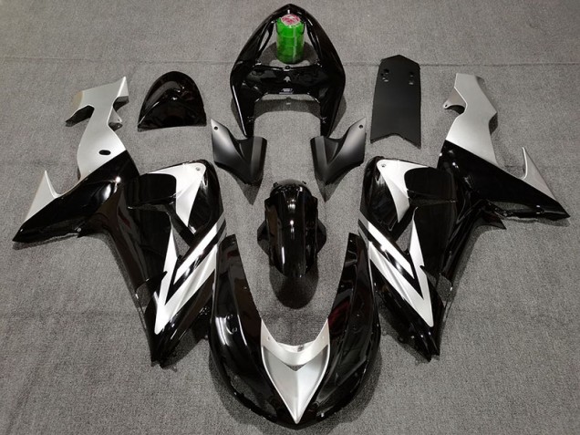 Aftermarket 2006-2007 Black and Silver Kawasaki ZX10R Motorcycle Fairings Aftermarket 2006-2007 Black and Silver Kawasaki ZX10R Motorcycle Fairings