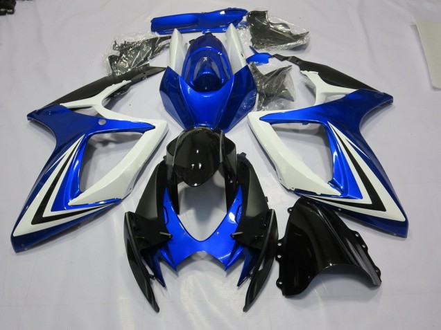 Aftermarket 2006-2007 Blue Black and White Suzuki GSXR 600-750 Motorcycle Fairings Aftermarket 2006-2007 Blue Black and White Suzuki GSXR 600-750 Motorcycle Fairings