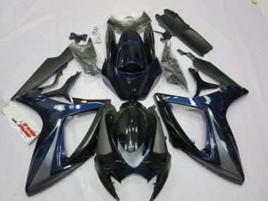 Aftermarket 2006-2007 Blue and Grey Suzuki GSXR 600-750 Motorcycle Fairings