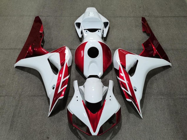Aftermarket 2006-2007 Candy Red and White Honda CBR1000RR Motorcycle Fairings