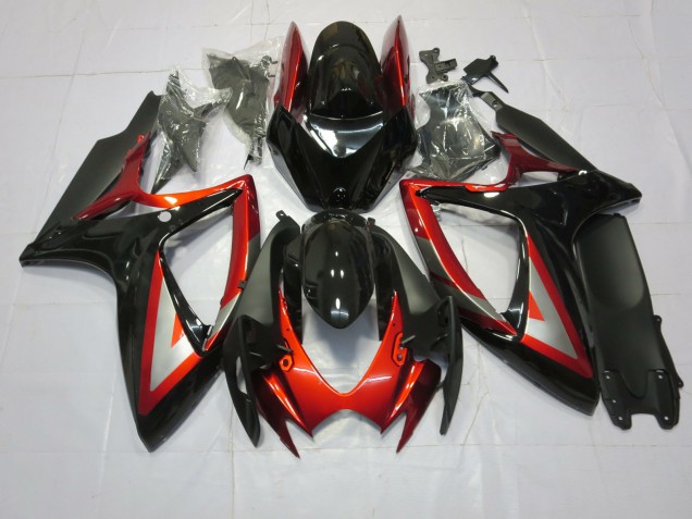 Aftermarket 2006-2007 Deep Red Black Suzuki GSXR 600-750 Motorcycle Fairings Aftermarket 2006-2007 Deep Red Black Suzuki GSXR 600-750 Motorcycle Fairings