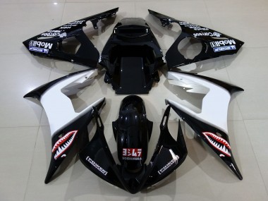Aftermarket 2006-2007 Gloss Black & logos Yamaha R6 Motorcycle Fairings