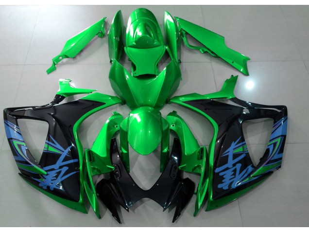 Aftermarket 2006-2007 Gloss Green & Black Suzuki GSXR 600-750 Motorcycle Fairings Aftermarket 2006-2007 Gloss Green & Black Suzuki GSXR 600-750 Motorcycle Fairings