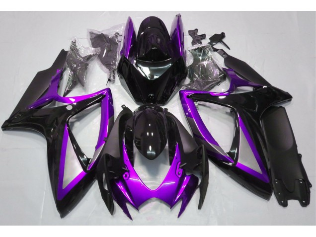 Aftermarket 2006-2007 Gloss Purple and Black Suzuki GSXR 600-750 Motorcycle Fairings Aftermarket 2006-2007 Gloss Purple and Black Suzuki GSXR 600-750 Motorcycle Fairings