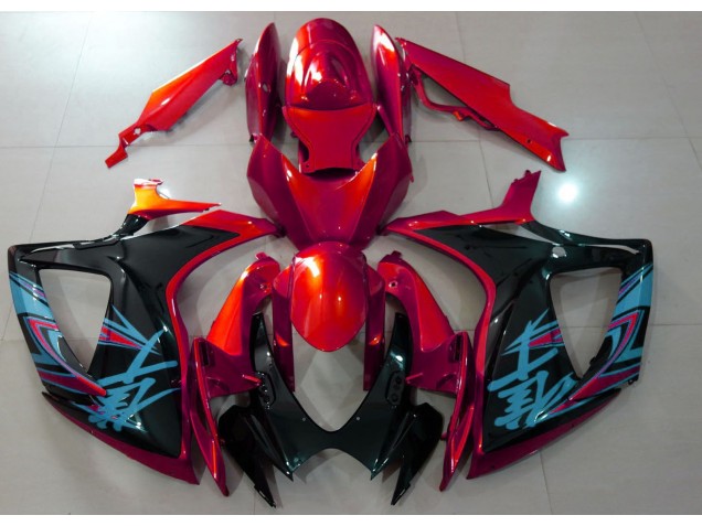 Aftermarket 2006-2007 Gloss Red & Black Suzuki GSXR 600-750 Motorcycle Fairings Aftermarket 2006-2007 Gloss Red & Black Suzuki GSXR 600-750 Motorcycle Fairings