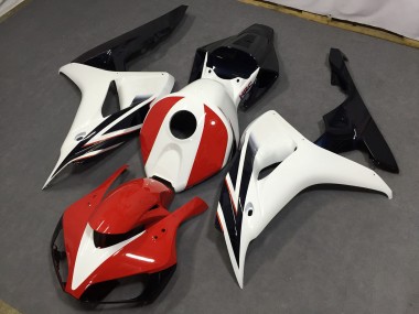 Aftermarket 2006-2007 Gloss Red and White Honda CBR1000RR Motorcycle Fairings