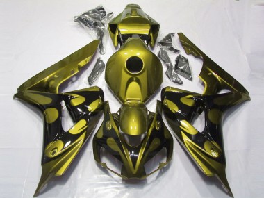 Aftermarket 2006-2007 Gloss Yellow and Black Honda CBR1000RR Motorcycle Fairings