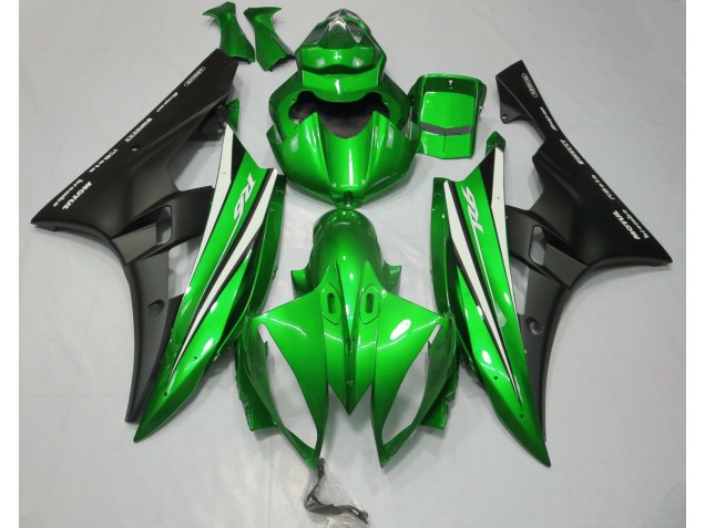 Aftermarket 2006-2007 Green Black and White Yamaha R6 Motorcycle Fairings Aftermarket 2006-2007 Green Black and White Yamaha R6 Motorcycle Fairings