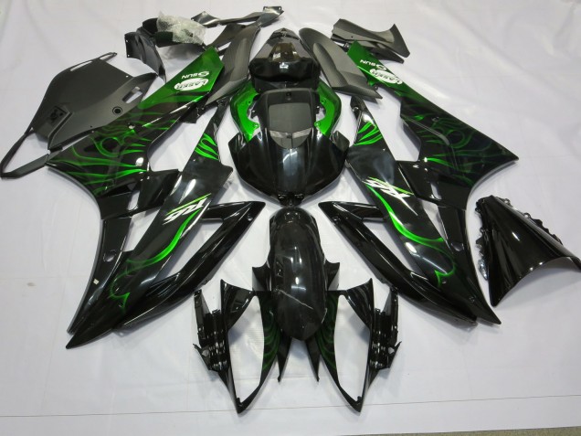 Aftermarket 2006-2007 Green Flame Yamaha R6 Motorcycle Fairings Aftermarket 2006-2007 Green Flame Yamaha R6 Motorcycle Fairings