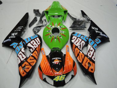 Aftermarket 2006-2007 Green Rossi Honda CBR1000RR Motorcycle Fairings